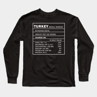 Roast Turkey - Nutrition Facts Long Sleeve T-Shirt